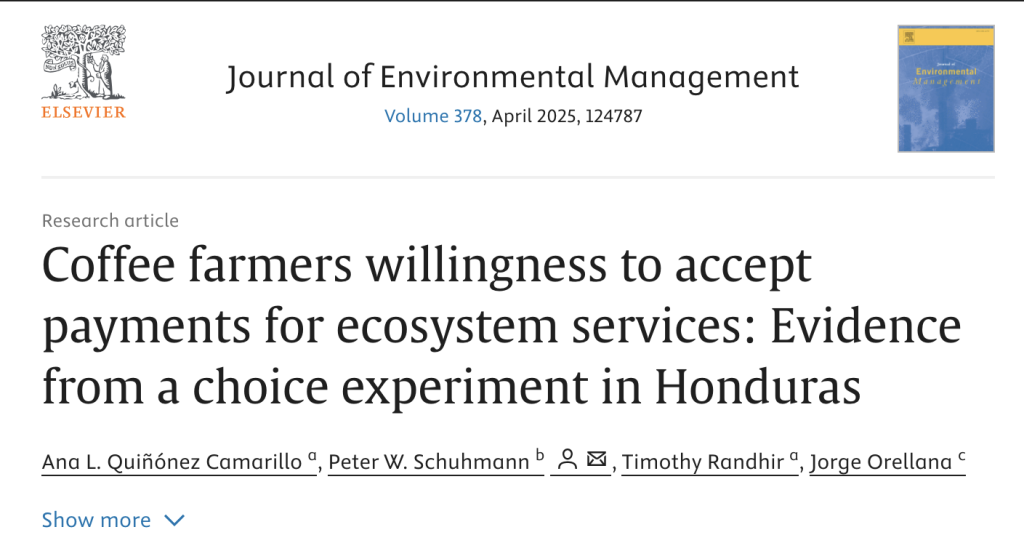 A preview of the title/proof of publication of the survey results in the Journal of Environmental Management